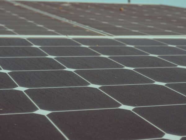 Detailed close-up of solar panels showcasing renewable energy potential and sustainability.